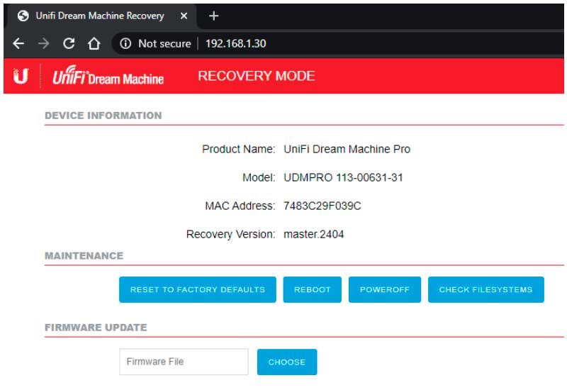 Інтерфейс Emergency Recovery UI